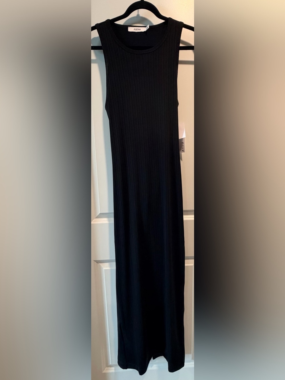 JustFab Women’s Black Ribbed Sleeveless Maxi Dress Size M NWT